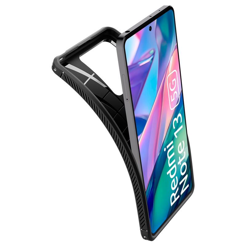 Husa Spigen Rugged Armor compatibila cu Xiaomi Redmi Note 13 5G Black (Ingredi, ACS07665) by www.silkase.ro